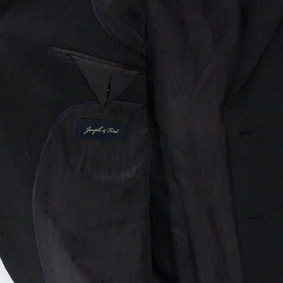 Joseph Feiss Blazer Mens Black Two Button Front 100% Wool Size 48 Short/46 Waist - Picture 5 of 10